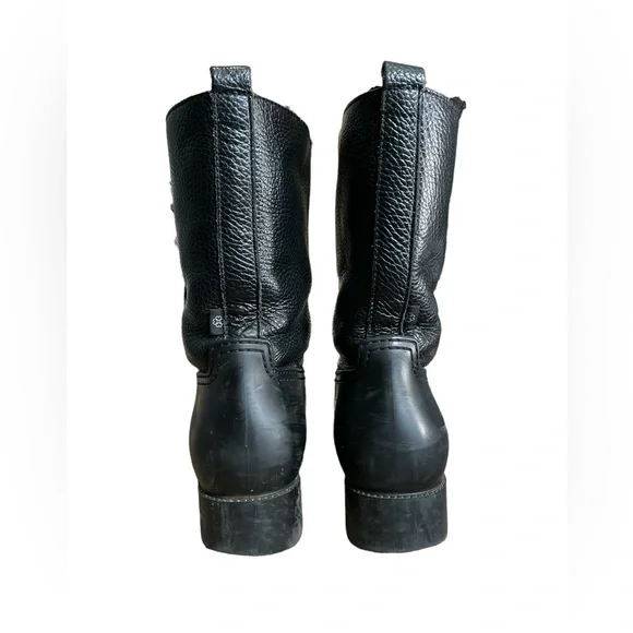 LK Bennett leather sheerling Rain Boots 37 half calf black - Picture 4 of 5